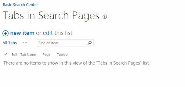 Tabs in Search Pages